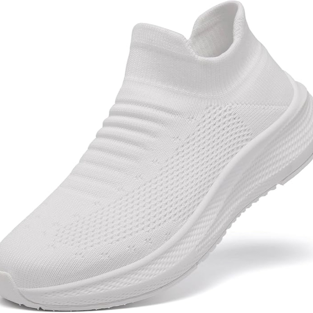 Womens Slip on Walking Shoes Comfort Lightweight Breathable Sock Shoe Non-Slip - Picture 2 of 5